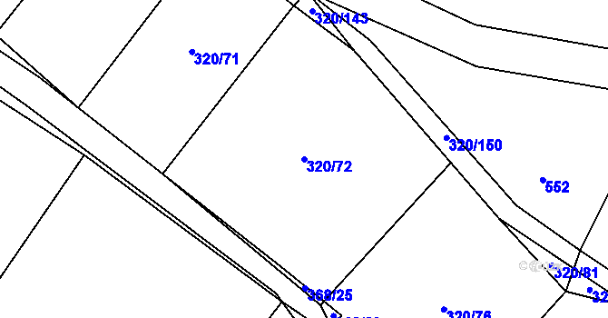 Parcela st. 320/72 v KÚ Lom, Katastrální mapa
