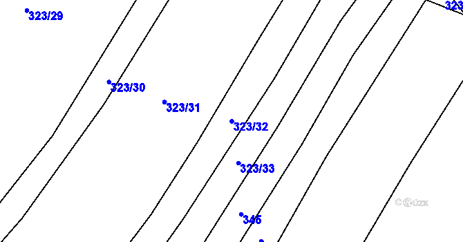 Parcela st. 323/32 v KÚ Lom, Katastrální mapa
