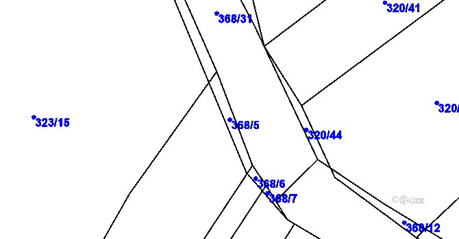 Parcela st. 368/5 v KÚ Lom, Katastrální mapa