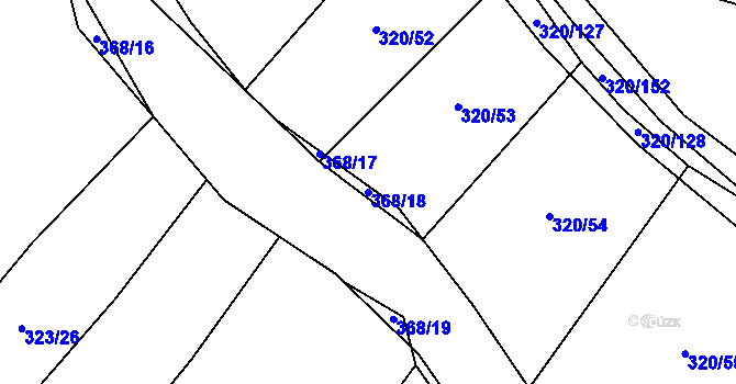 Parcela st. 368/18 v KÚ Lom, Katastrální mapa