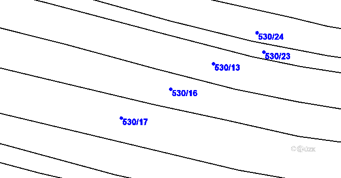 Parcela st. 530/16 v KÚ Lom, Katastrální mapa
