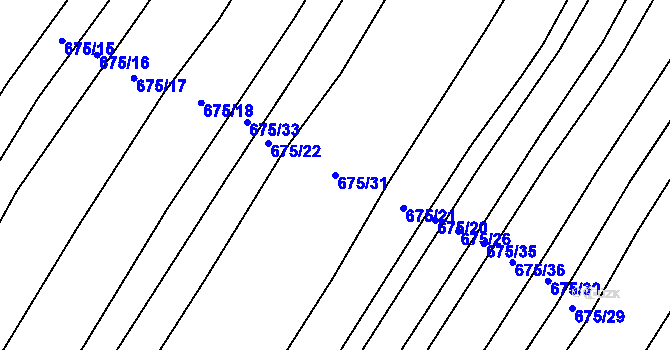 Parcela st. 675/31 v KÚ Lom, Katastrální mapa