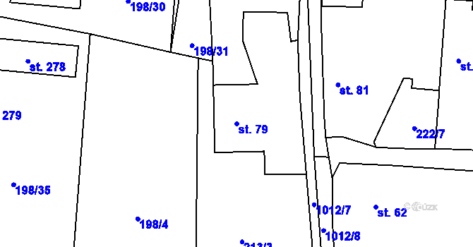 Parcela st. 79 v KÚ Radimovice u Želče, Katastrální mapa