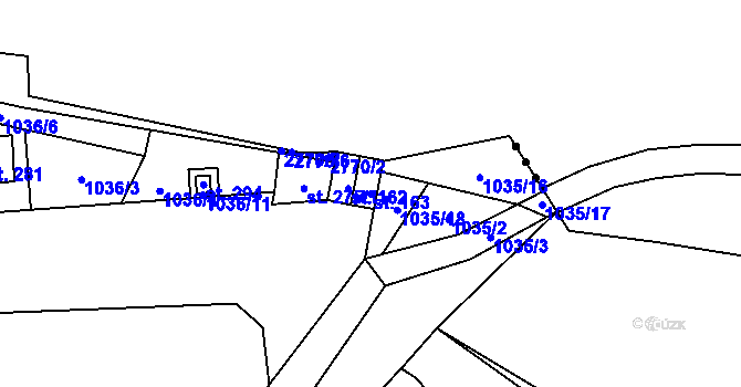 Parcela st. 163 v KÚ Radimovice u Želče, Katastrální mapa