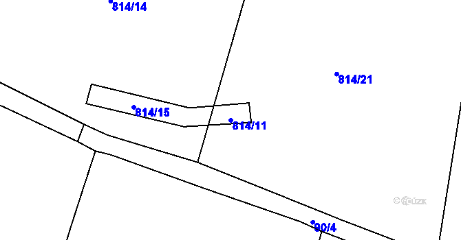 Parcela st. 814/11 v KÚ Radimovice u Želče, Katastrální mapa