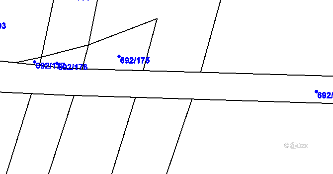 Parcela st. 692/33 v KÚ Radimovice u Želče, Katastrální mapa