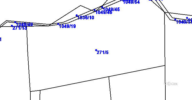 Parcela st. 271/5 v KÚ Radimovice u Želče, Katastrální mapa