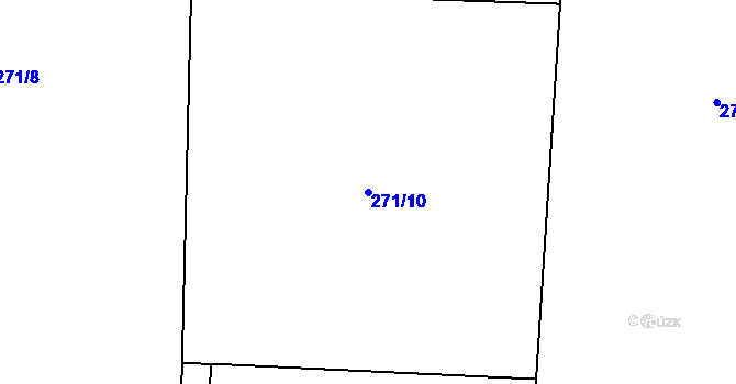 Parcela st. 271/10 v KÚ Radimovice u Želče, Katastrální mapa