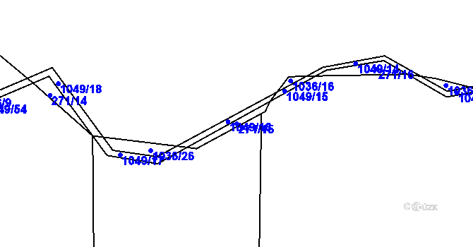Parcela st. 271/15 v KÚ Radimovice u Želče, Katastrální mapa
