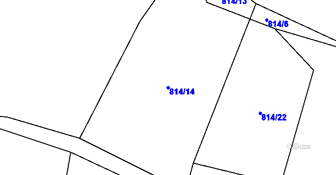 Parcela st. 814/14 v KÚ Radimovice u Želče, Katastrální mapa
