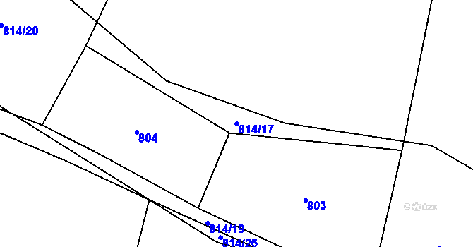 Parcela st. 814/17 v KÚ Radimovice u Želče, Katastrální mapa