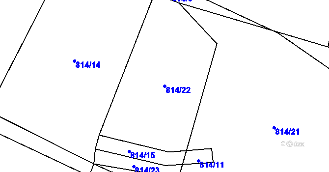 Parcela st. 814/22 v KÚ Radimovice u Želče, Katastrální mapa