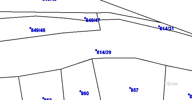 Parcela st. 814/29 v KÚ Radimovice u Želče, Katastrální mapa