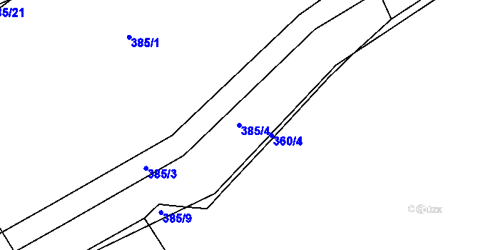 Parcela st. 385/4 v KÚ Slapy u Tábora, Katastrální mapa