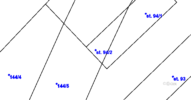 Parcela st. 94/2 v KÚ Slapy u Tábora, Katastrální mapa