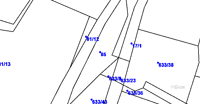 Parcela st. 85 v KÚ Slapy u Tábora, Katastrální mapa