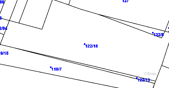 Parcela st. 122/18 v KÚ Slapy u Tábora, Katastrální mapa