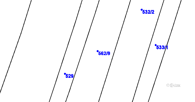 Parcela st. 562/9 v KÚ Slapy u Tábora, Katastrální mapa