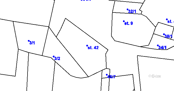 Parcela st. 42 v KÚ Balkova Lhota, Katastrální mapa