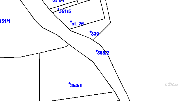 Parcela st. 368/2 v KÚ Balkova Lhota, Katastrální mapa