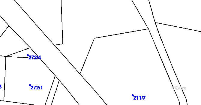Parcela st. 211/14 v KÚ Balkova Lhota, Katastrální mapa