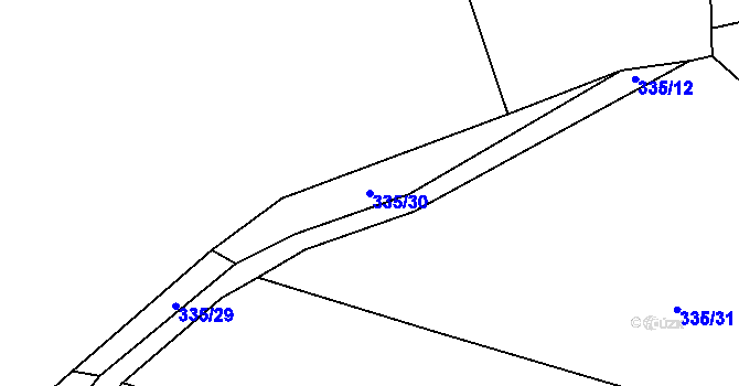 Parcela st. 335/30 v KÚ Balkova Lhota, Katastrální mapa