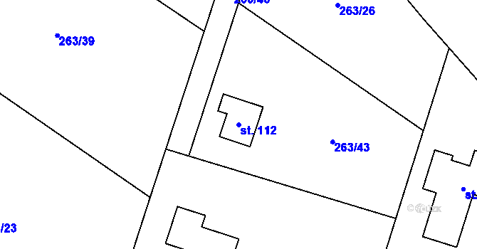 Parcela st. 112 v KÚ Balkova Lhota, Katastrální mapa