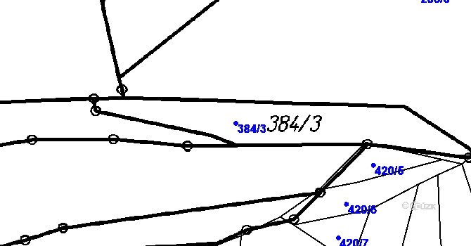 Parcela st. 384/3 v KÚ Radimovice u Tábora, Katastrální mapa