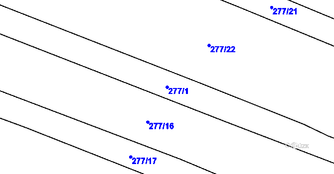 Parcela st. 277/1 v KÚ Radkov u Tábora, Katastrální mapa