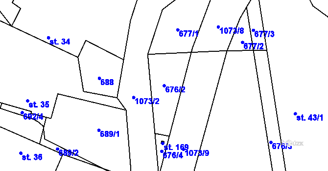 Parcela st. 676/2 v KÚ Radkov u Tábora, Katastrální mapa