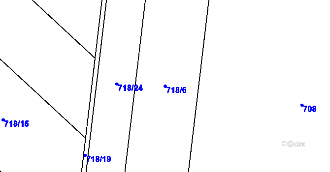 Parcela st. 718/6 v KÚ Radkov u Tábora, Katastrální mapa