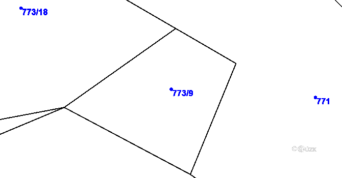 Parcela st. 773/9 v KÚ Radkov u Tábora, Katastrální mapa