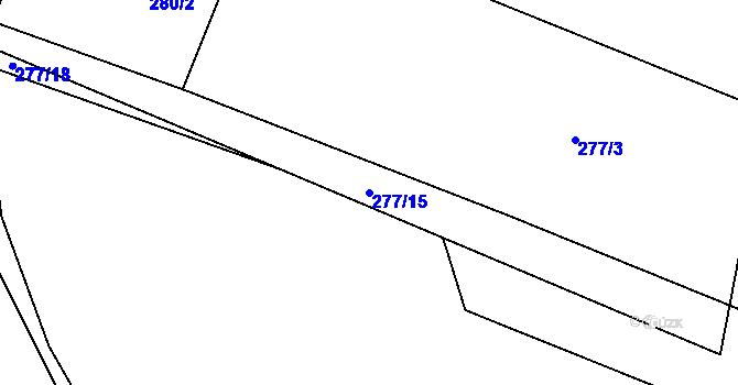 Parcela st. 277/15 v KÚ Radkov u Tábora, Katastrální mapa