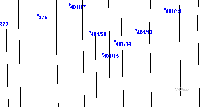 Parcela st. 401/15 v KÚ Radkov u Tábora, Katastrální mapa