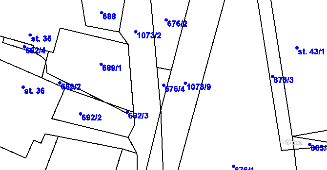 Parcela st. 676/4 v KÚ Radkov u Tábora, Katastrální mapa