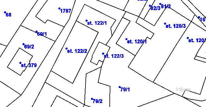 Parcela st. 122/3 v KÚ Radkov u Vítkova, Katastrální mapa