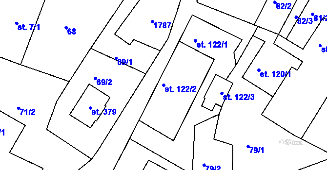 Parcela st. 122/2 v KÚ Radkov u Vítkova, Katastrální mapa