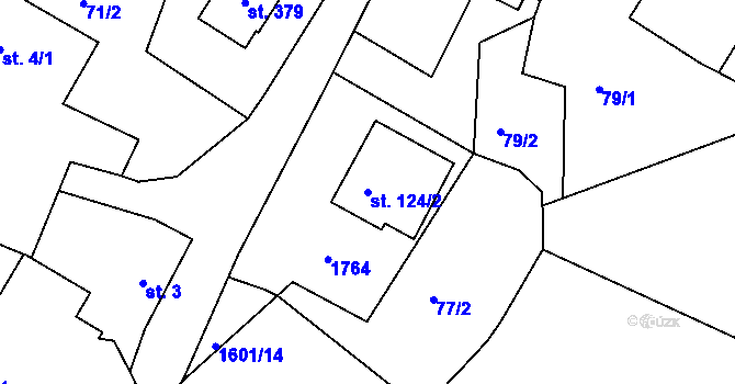 Parcela st. 124/2 v KÚ Radkov u Vítkova, Katastrální mapa