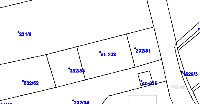 Parcela st. 238 v KÚ Radkov u Vítkova, Katastrální mapa