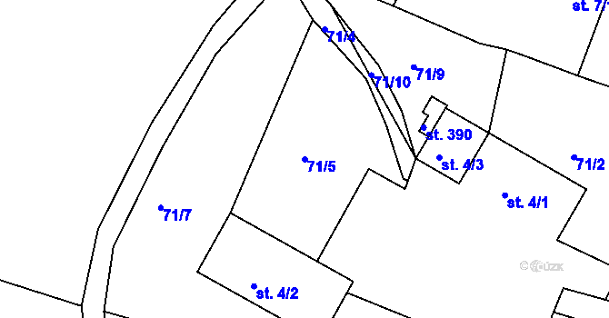 Parcela st. 71/5 v KÚ Radkov u Vítkova, Katastrální mapa