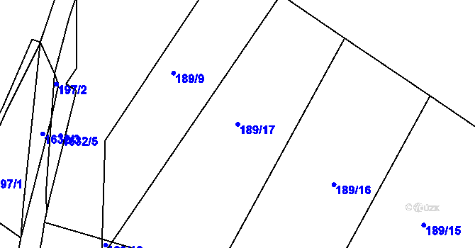 Parcela st. 189/17 v KÚ Radkov u Vítkova, Katastrální mapa