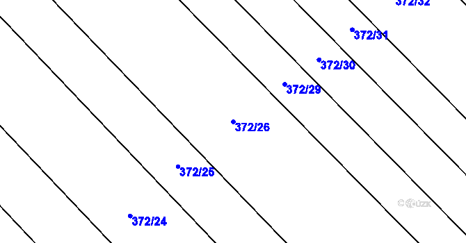 Parcela st. 372/26 v KÚ Radkovice u Hrotovic, Katastrální mapa
