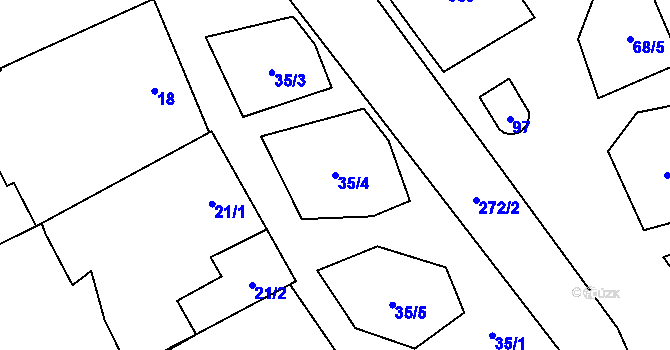 Parcela st. 35/4 v KÚ Radkovy, Katastrální mapa