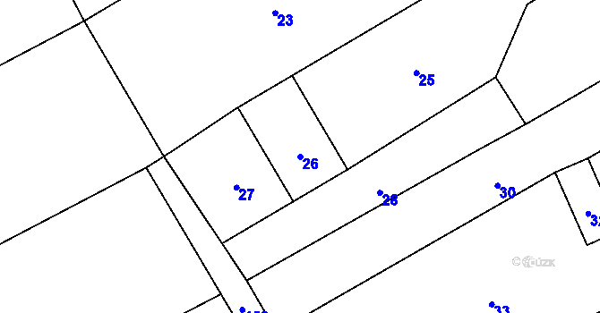 Parcela st. 26 v KÚ Radkovy, Katastrální mapa