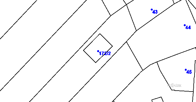 Parcela st. 172/2 v KÚ Radkovy, Katastrální mapa