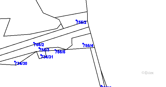 Parcela st. 766/4 v KÚ Radlice u Volfířova, Katastrální mapa