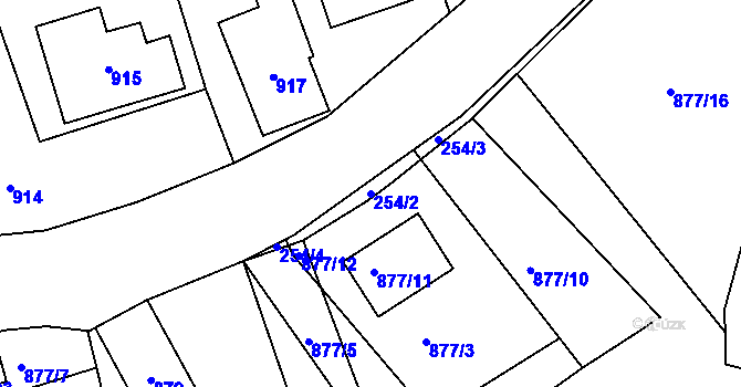 Parcela st. 254/2 v KÚ Rádlo, Katastrální mapa