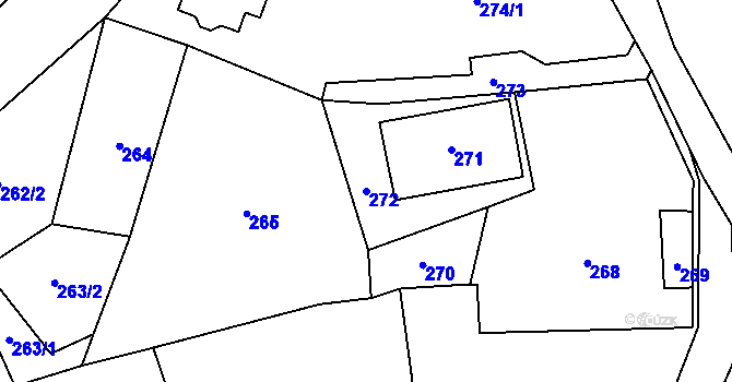 Parcela st. 272 v KÚ Rádlo, Katastrální mapa