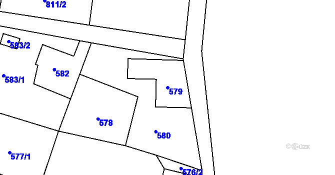 Parcela st. 579 v KÚ Rádlo, Katastrální mapa