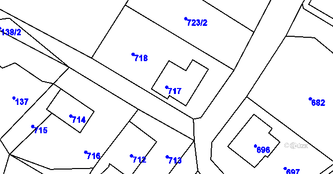 Parcela st. 717 v KÚ Rádlo, Katastrální mapa